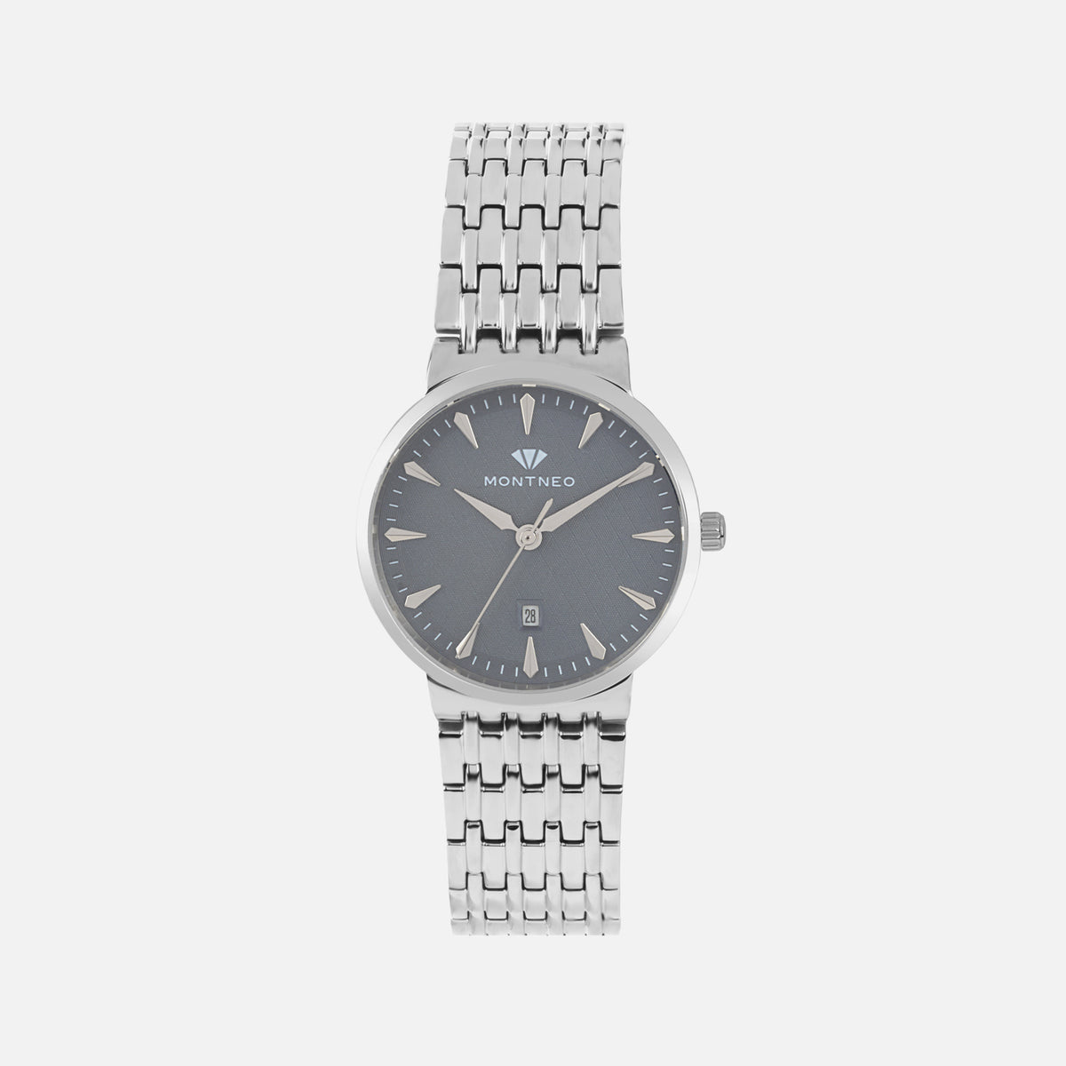 Women Quartz Grey Dial Analog Metal Watch L3522T-M1105
