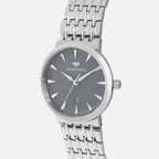 Women Quartz Grey Dial Analog Metal Watch L3522T-M1105
