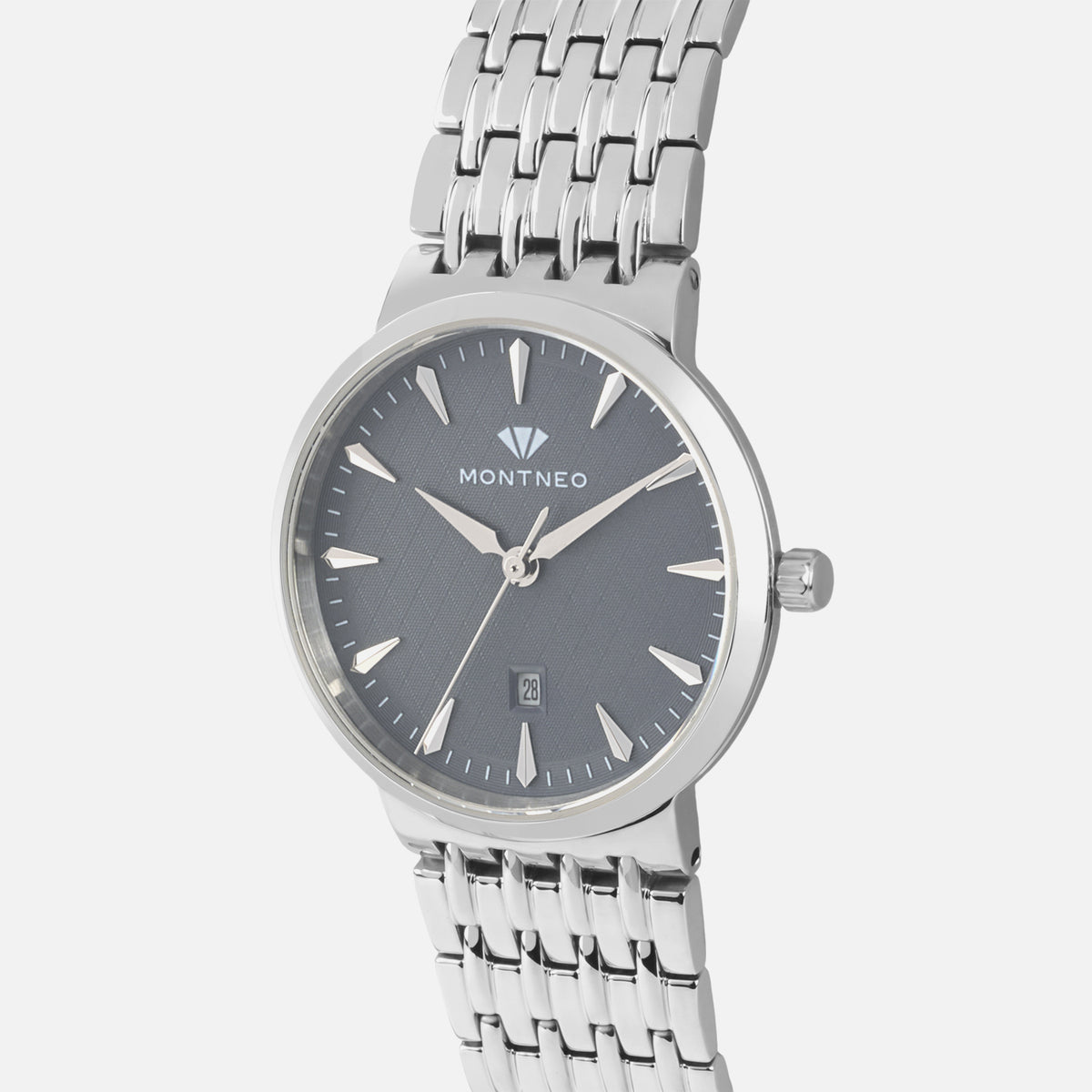 Women Quartz Grey Dial Analog Metal Watch L3522T-M1105