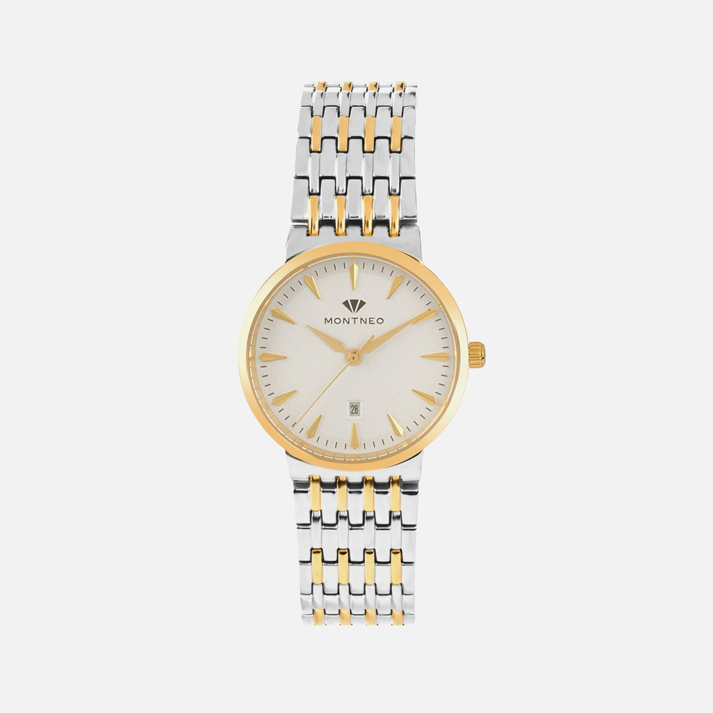 Women Quartz Silver Dial Analog Metal Watch L3522T-M1203