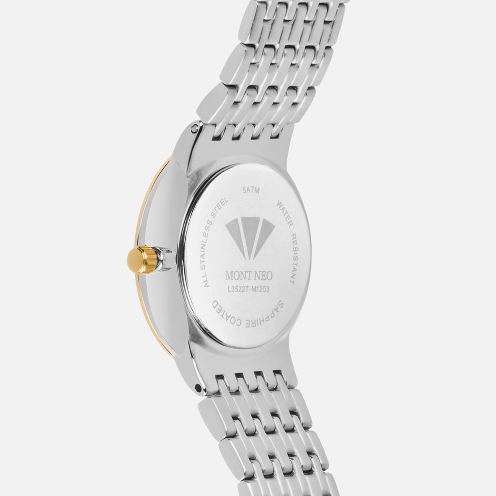 Women Quartz Silver Dial Analog Metal Watch L3522T-M1203