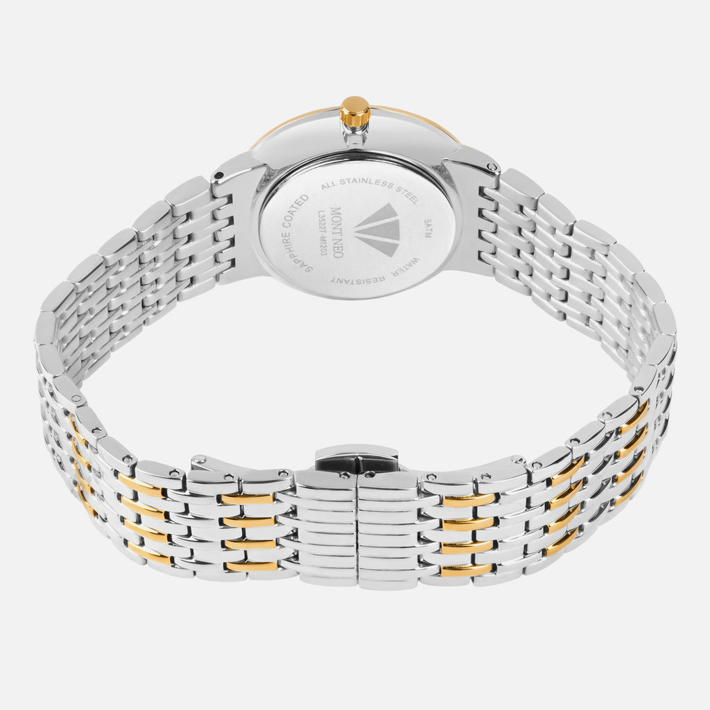 Women Quartz Silver Dial Analog Metal Watch L3522T-M1203