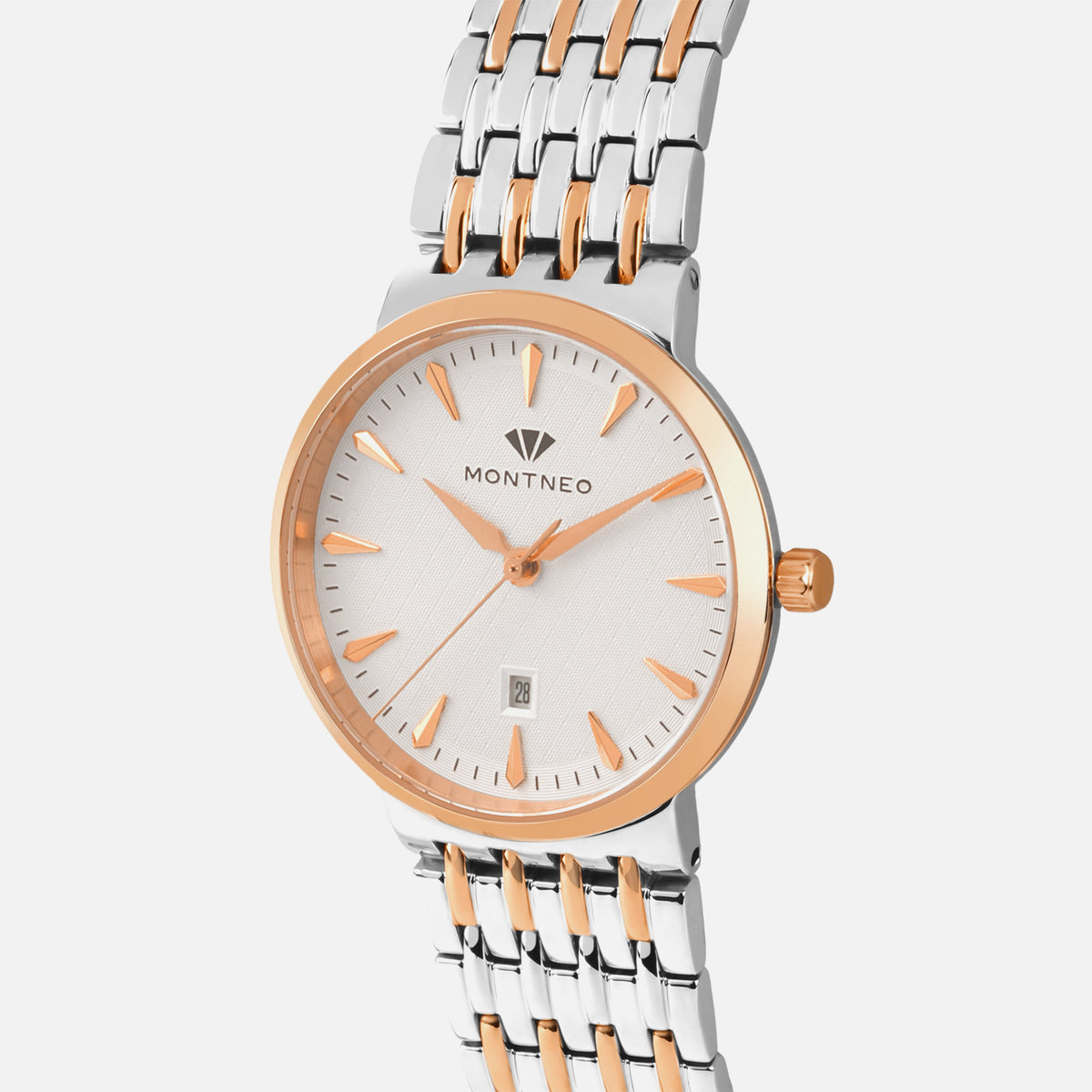 Women Quartz Silver Dial Analog Metal Watch L3522T-M1303