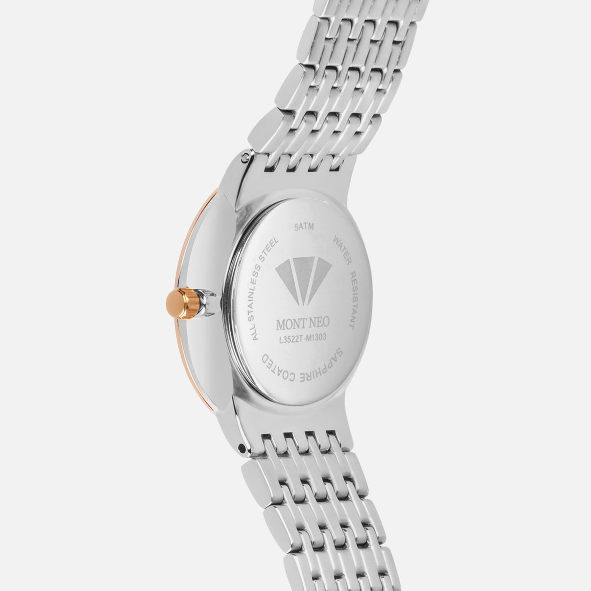 Women Quartz Silver Dial Analog Metal Watch L3522T-M1303