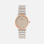 Women Quartz Grey Dial Analog Metal Watch L3522T-M1315
