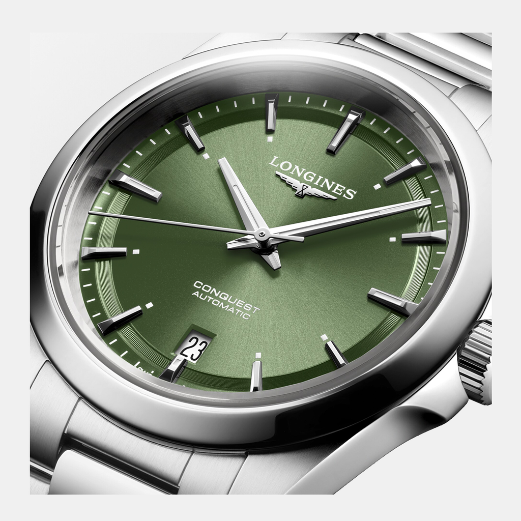 Longines Men Round Sunray Green watch