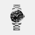 Conquest Men Quartz Black Dial Analog Stainless Steel Watch L37404566