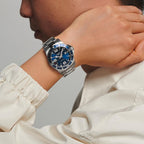 Men Quartz Blue Dial Analog Stainless Steel Watch L37404966
