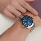 Conquest Heritage Men Quartz Blue Dial Analog Stainless Steel Watch L37594966
