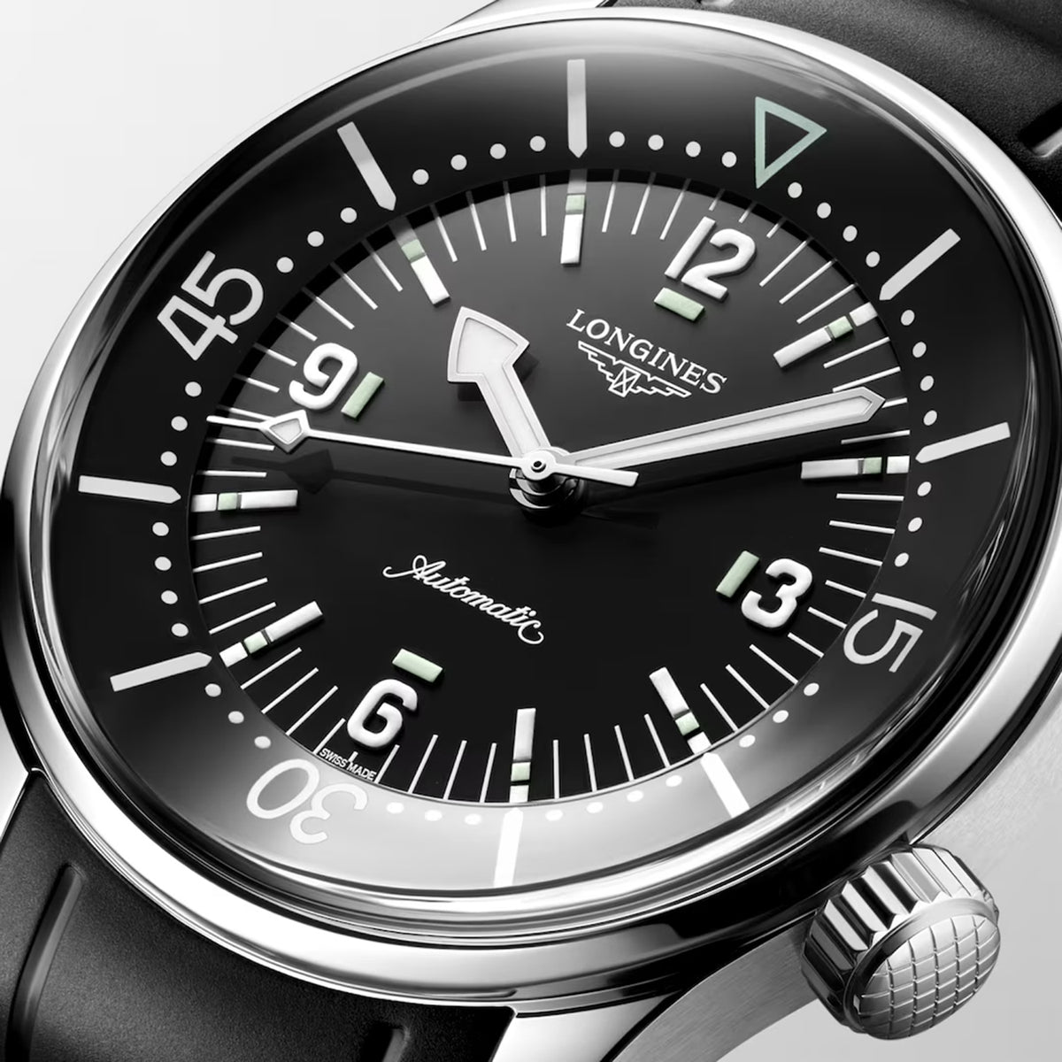 Legend Diver Men Automatic Black Dial Analog Rubber Watch L37644509