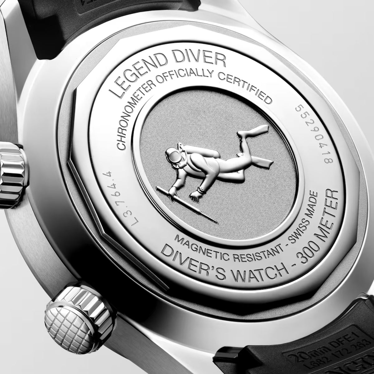 Legend Diver Men Automatic Black Dial Analog Rubber Watch L37644509