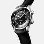 Men Automatic Black Dial Analog Rubber Watch L37644509