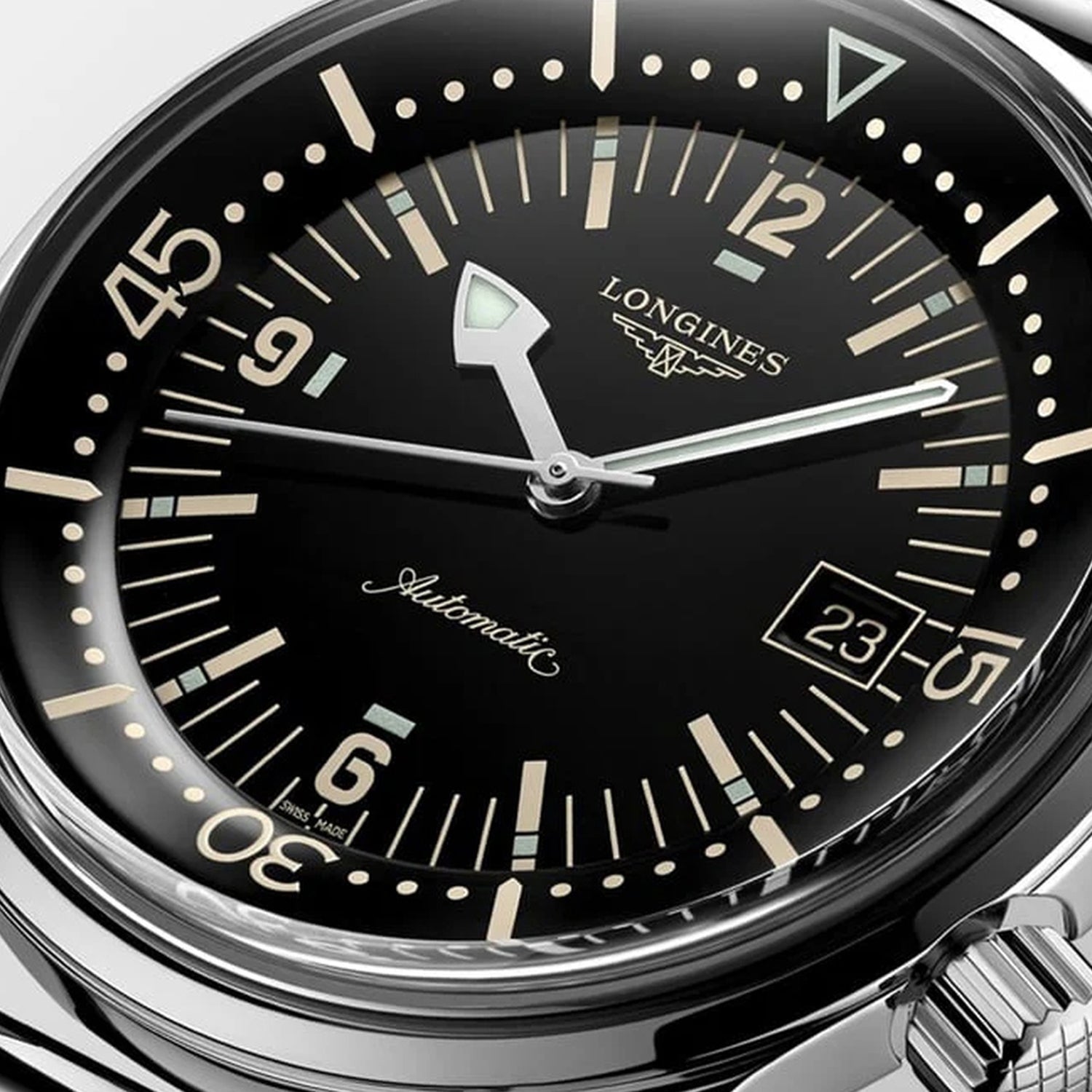 Legend Diver Men Automatic Black Dial Analog Stainless Steel Watch L37744506