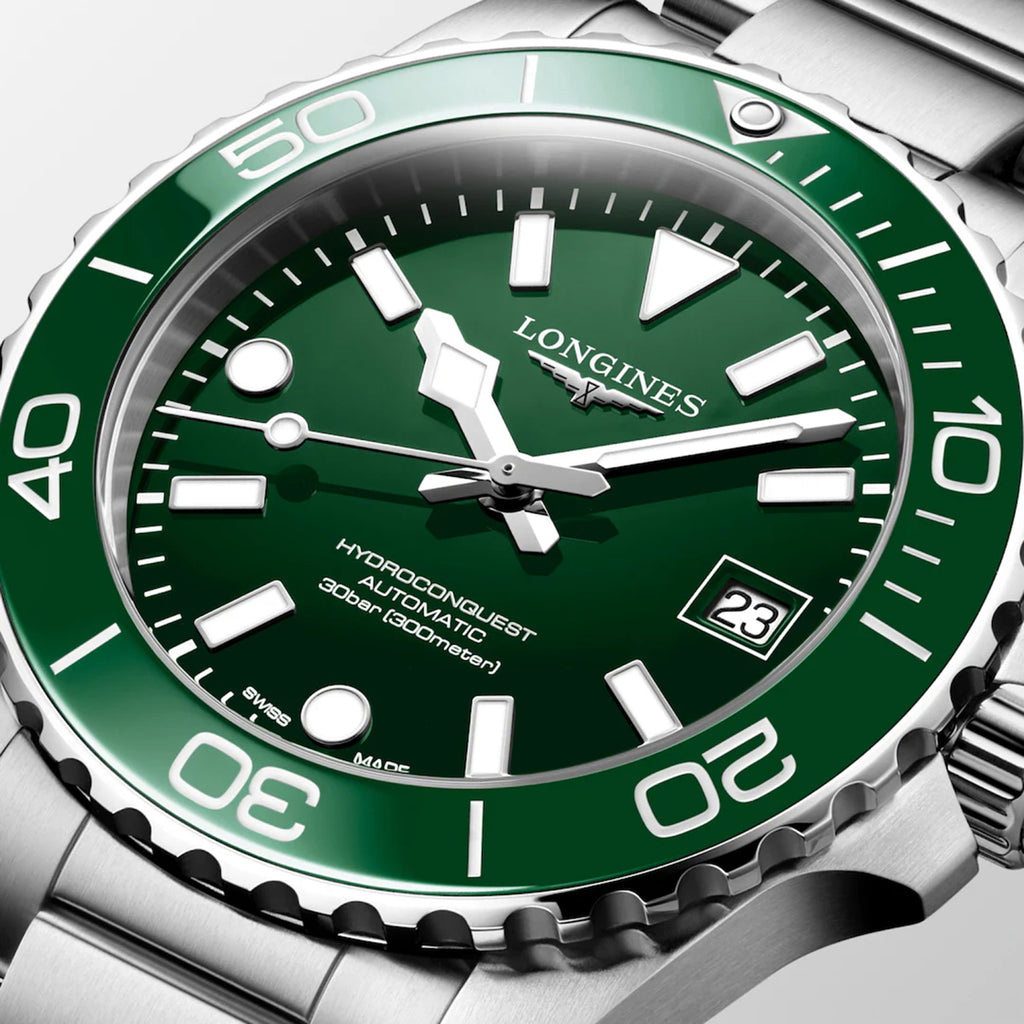 Hydroconquest Women Automatic Green Dial Analog Stainless Steel Watch L37794066