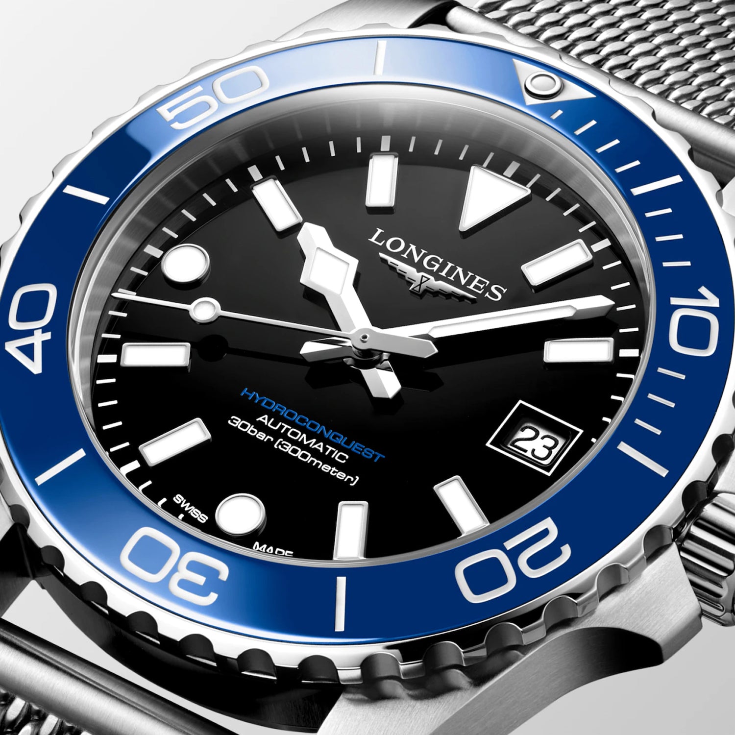 Hydroconquest Men Automatic Black Dial Analog Stainless Steel Watch L37794906