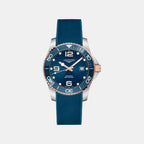 Hydroconquest Men Quartz Blue Dial Analog Silicone Watch L37813989