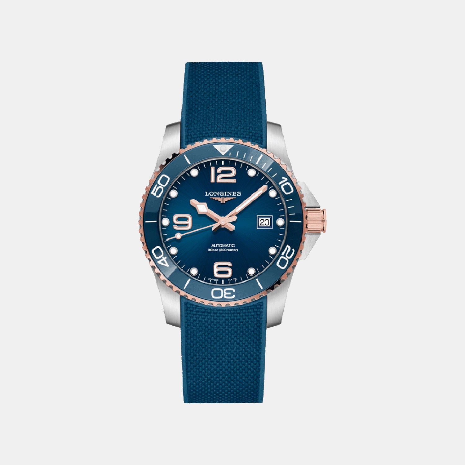 Hydroconquest Men Quartz Blue Dial Analog Silicone Watch L37813989