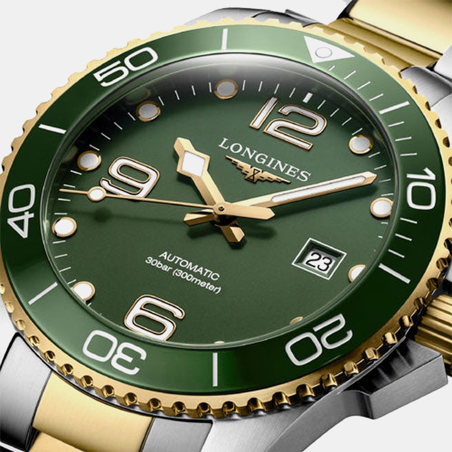 HydroConquest Men Automatic Green Dial Analog Stainless Steel Watch L37823067