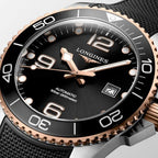 HydroConquest Men Automatic Black Dial Analog Rubber Watch L37823589