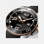 HydroConquest Men Automatic Black Dial Analog Rubber Watch L37823589