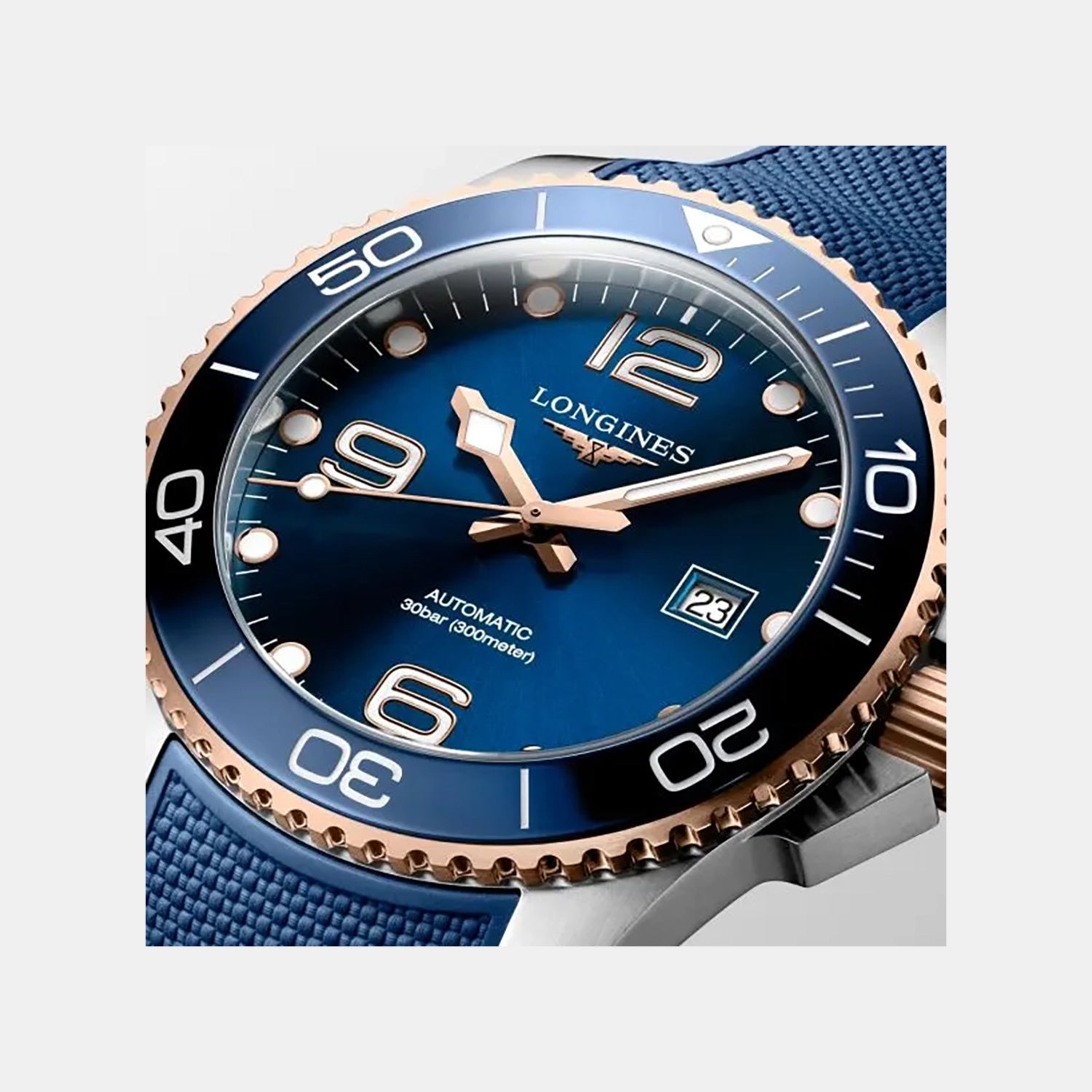 HydroConquest Men Automatic Blue Dial Analog Rubber Watch L37823989