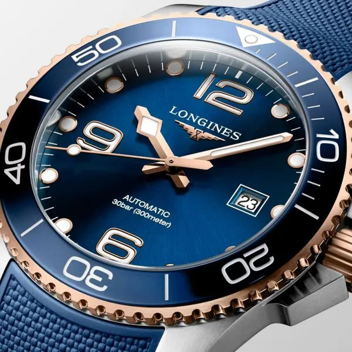 HydroConquest Men Automatic Blue Dial Analog Rubber Watch L37823989