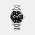 Hydroconquest Men Quartz Black Dial Analog Stainless Steel Watch L37824566