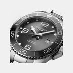 Hydroconquest Men Quartz Grey Dial Analog Stainless Steel Watch L37824766