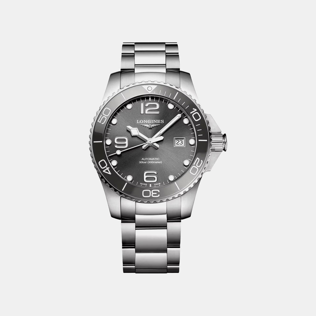 Hydroconquest Men Quartz Grey Dial Analog Stainless Steel Watch L37824766