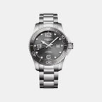 Hydroconquest Men Quartz Grey Dial Analog Stainless Steel Watch L37824766