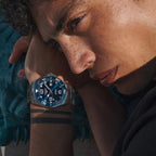 Men Automatic Blue Dial Analog Stainless Steel Watch L37824966