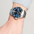Men Automatic Blue Dial Analog Stainless Steel Watch L37824966