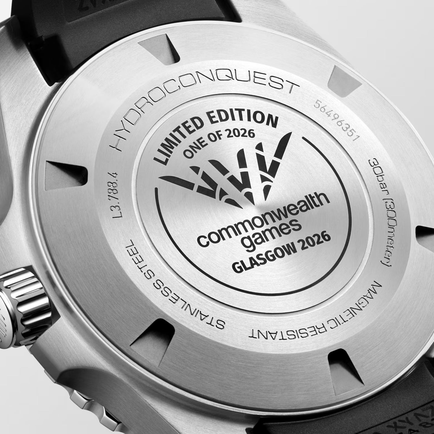 HydroConquest 2026 Commonwealth Games Men Automatic Teal Dial Analog Silicone Watch L37884099