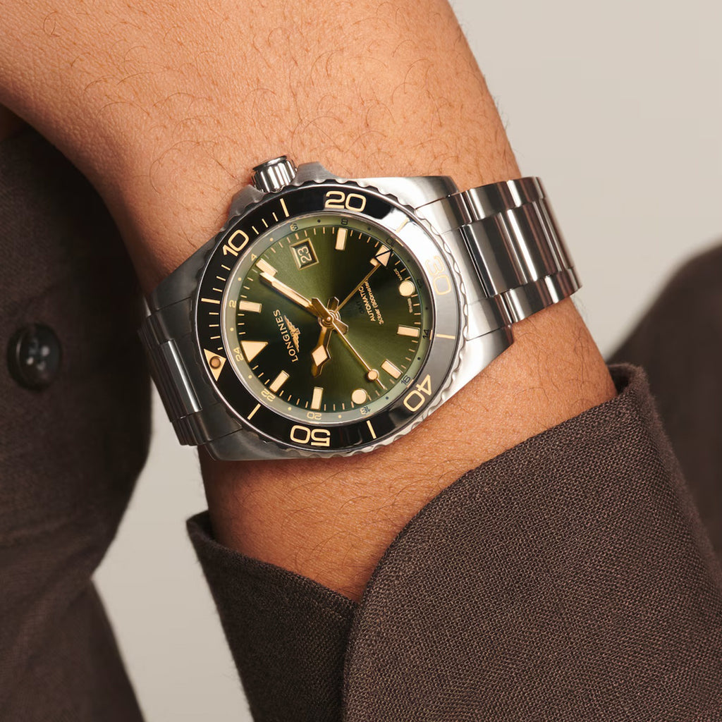 HydroConquest Men Automatic Green Dial Analog Stainless Steel Watch L37904066