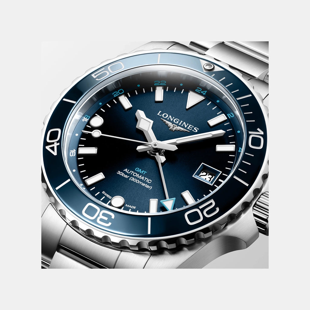 HydroConquest GMT Men Automatic Blue Dial Analog Stainless Steel Watch L37904966