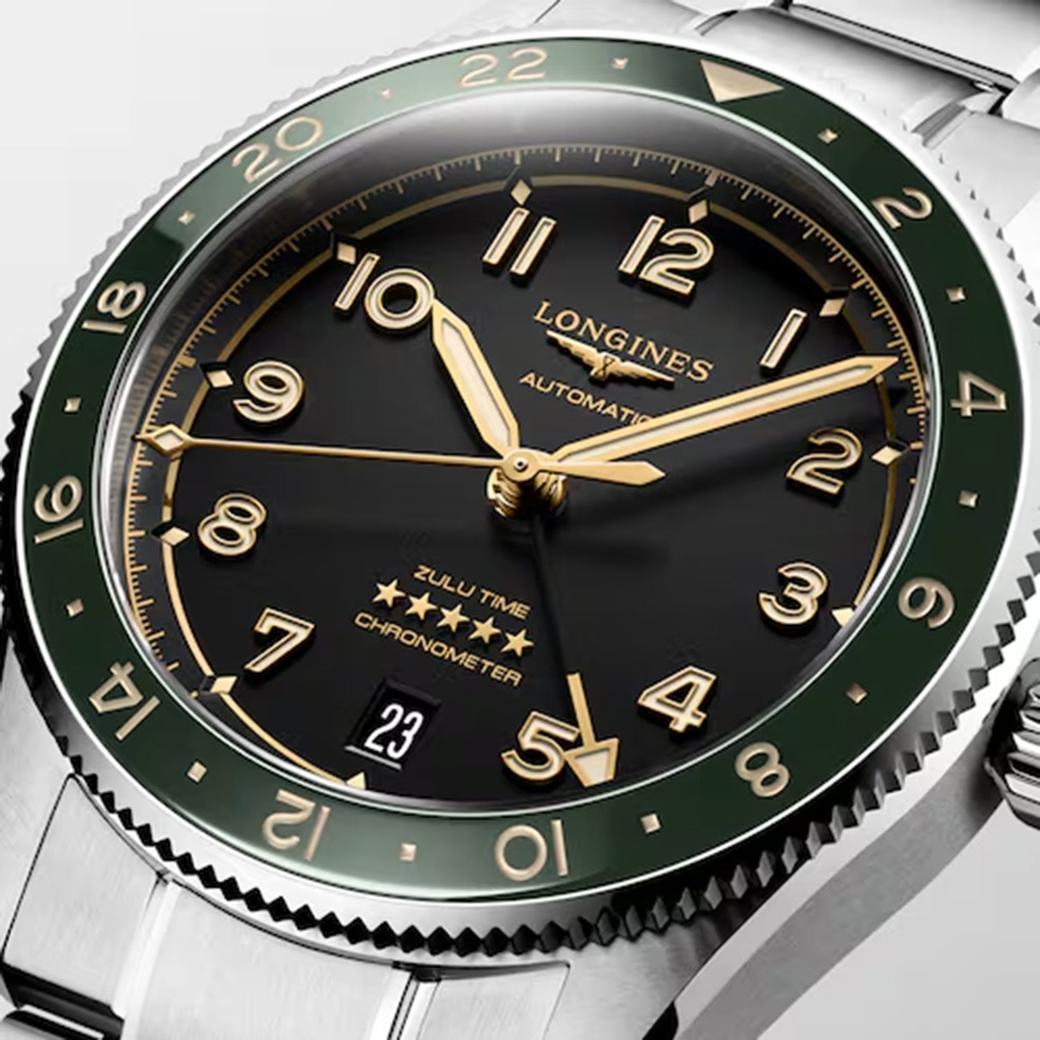 Zulu Time Unisex Automatic Green Dial Analog Stainless Steel Watch L38024636