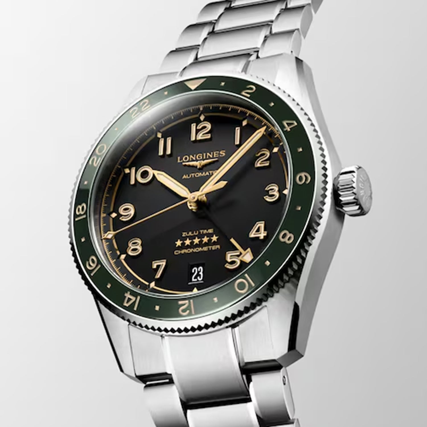 Zulu Time Unisex Automatic Green Dial Analog Stainless Steel Watch L38024636