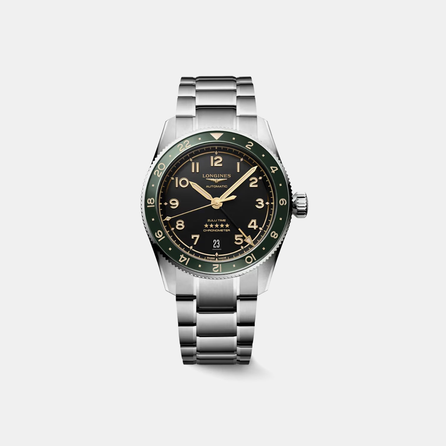 Zulu Time Unisex Automatic Green Dial Analog Stainless Steel Watch L38024636