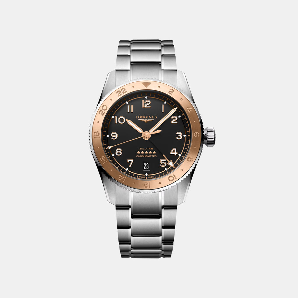 Spirit Men Automatic Black Dial Analog Stainless Steel Watch L38035536