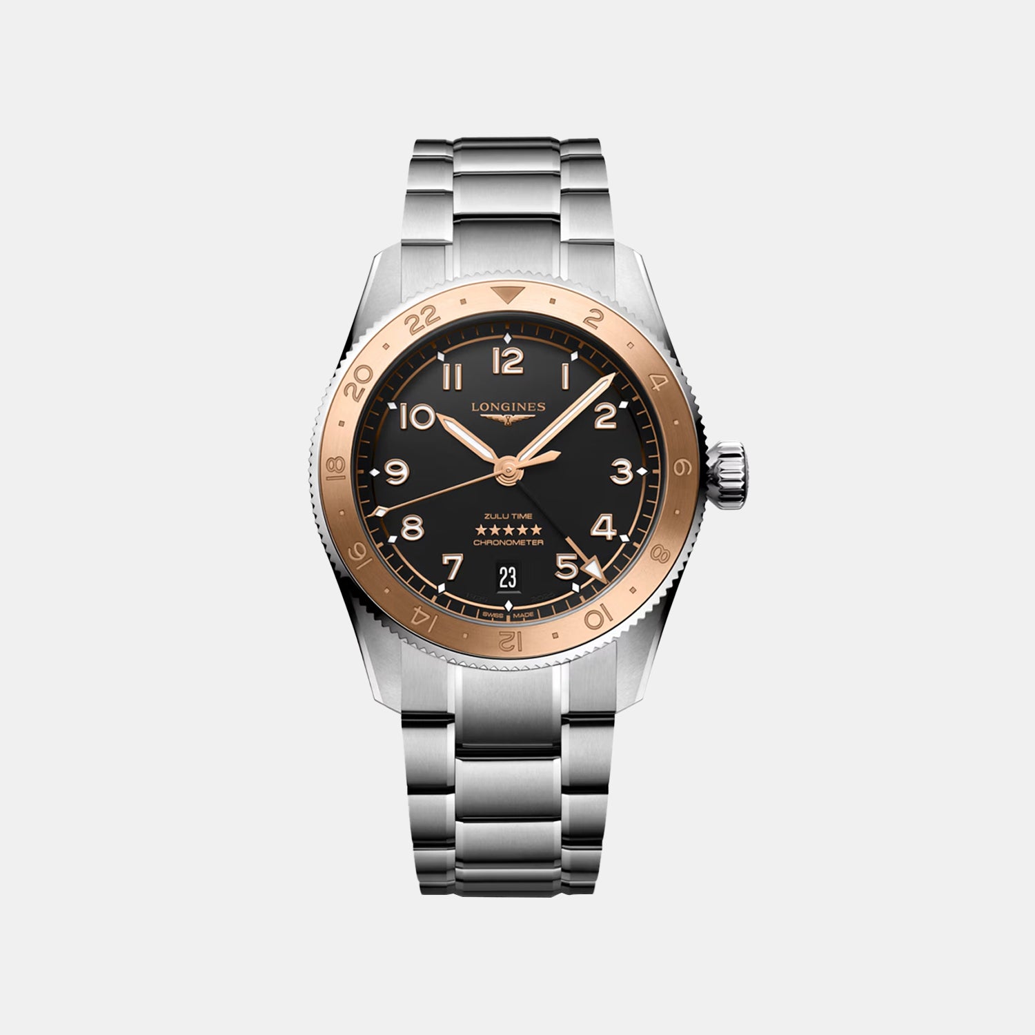 Spirit Men Automatic Black Dial Analog Stainless Steel Watch L38035536