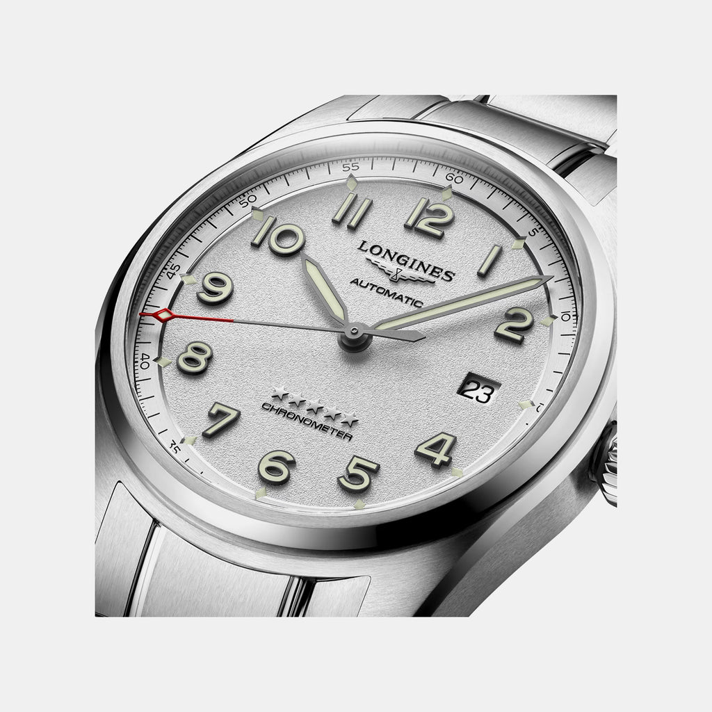 Spirit Men Automatic Silver Dial Analog Stainless Steel Watch L38104736