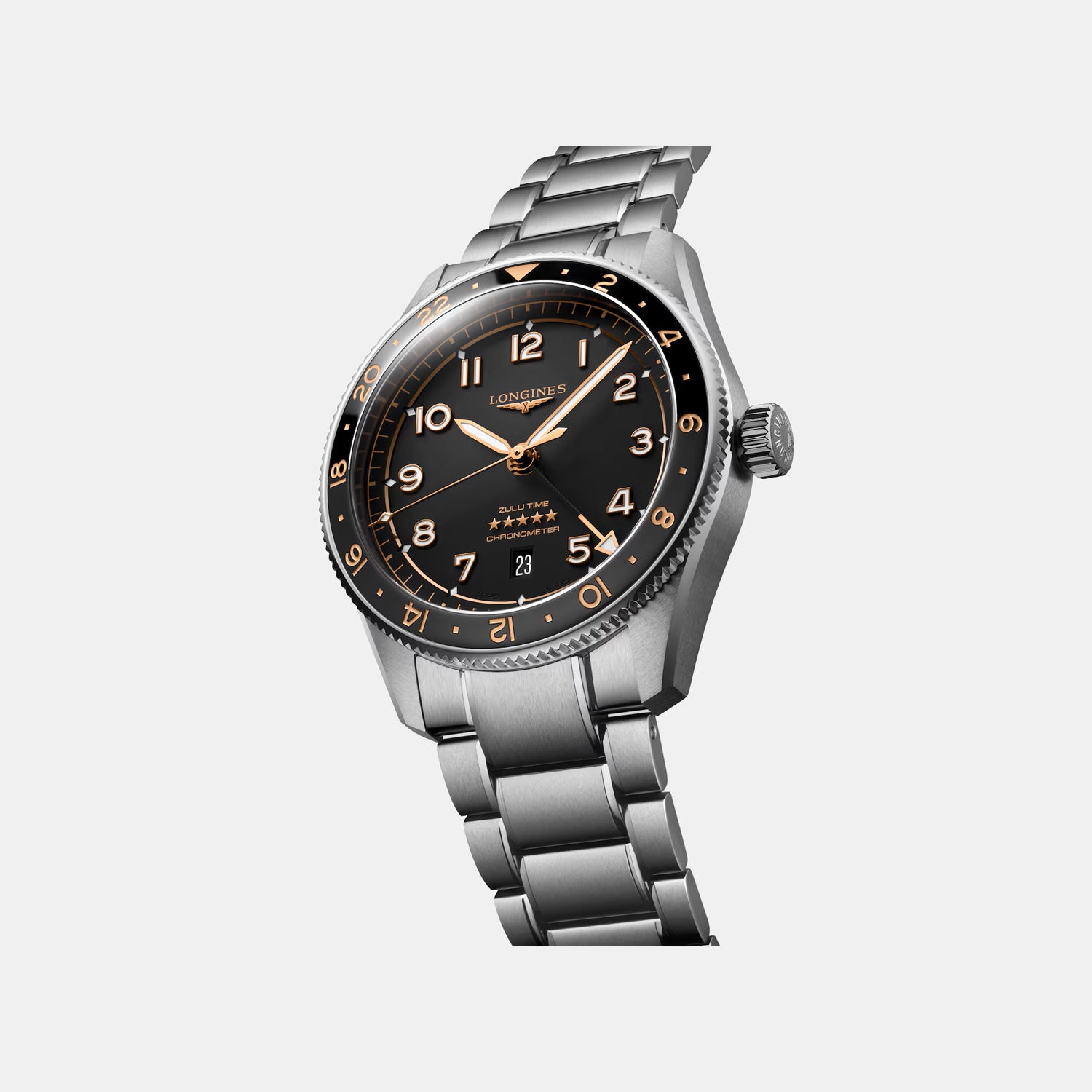 Spirit Zulu Men Automatic Black Dial Analog Stainless Steel Watch L38124506