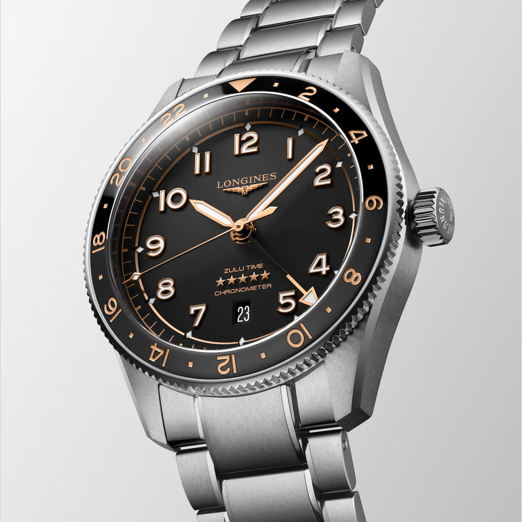 Spirit Zulu Men Automatic Black Dial Analog Stainless Steel Watch L38124506
