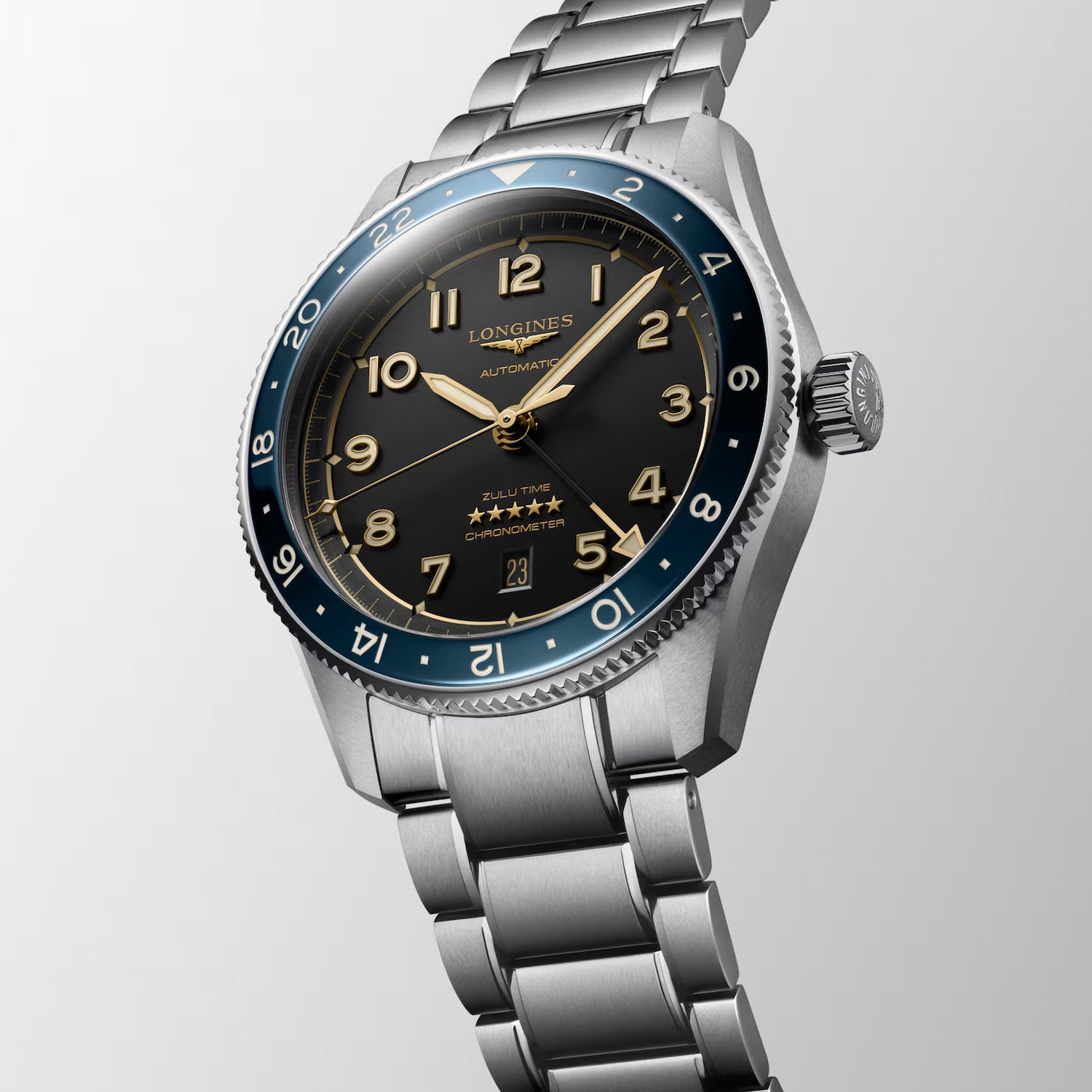 Spirit Men Automatic Grey Dial Analog Stainless Steel Watch L38124606