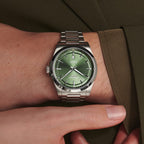 Conquest Men Automatic Green Dial Analog Stainless Steel Watch L38304026
