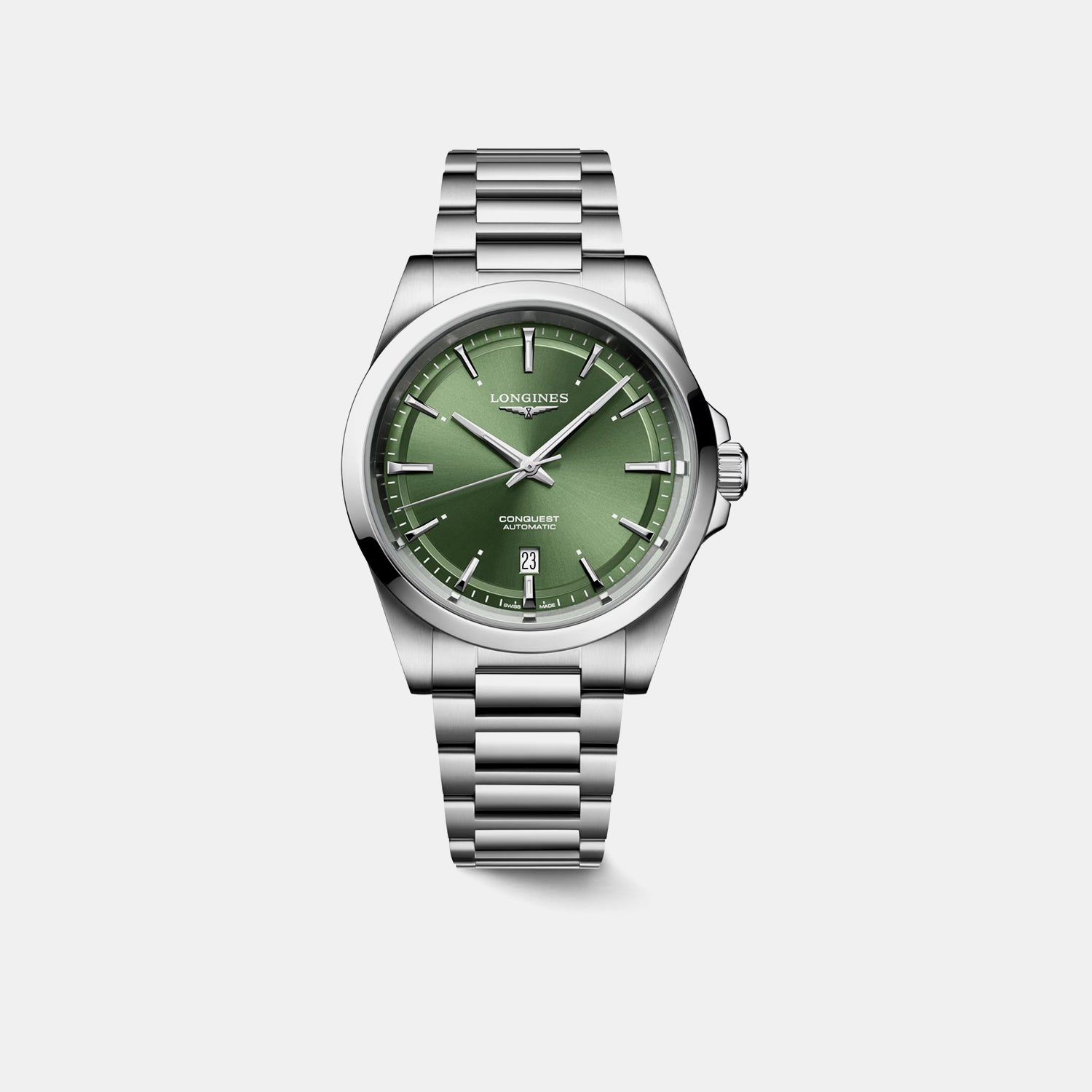 Conquest Men Automatic Green Dial Analog Stainless Steel Watch L38304026