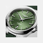 Conquest Men Automatic Green Dial Analog Rubber Watch L38304029