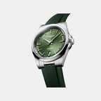 Conquest Men Automatic Green Dial Analog Rubber Watch L38304029