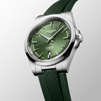 Conquest Men Automatic Green Dial Analog Rubber Watch L38304029