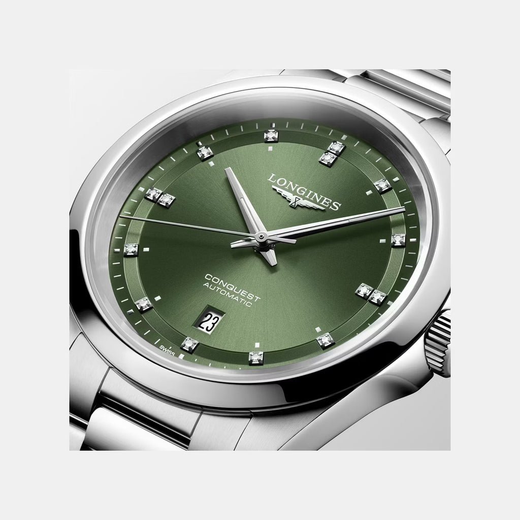 Conquest Men Automatic Green Dial Stainless Steel Watch L38304076